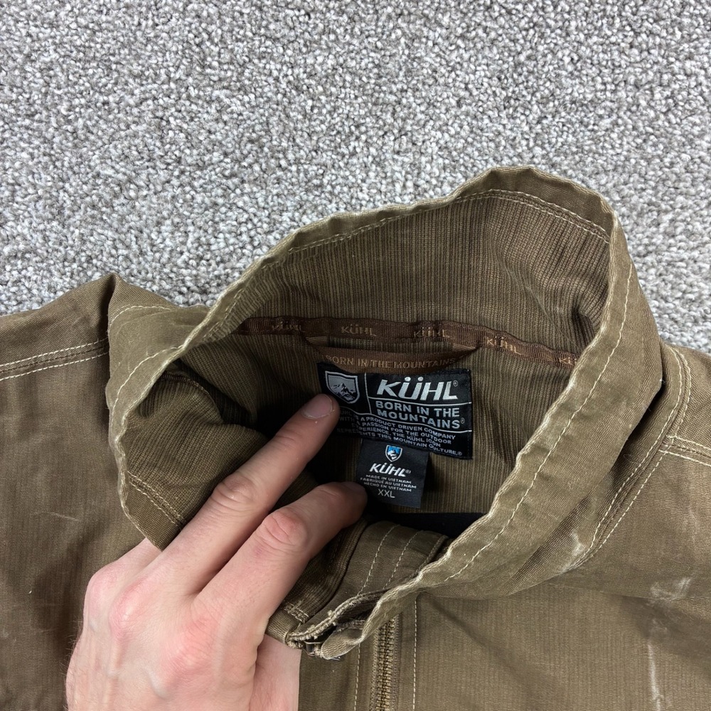 Kuhl Burr Jacket Mens 2XL Olive Green Canvas Quilted Vintage Patina 1053 - Picture 5 of 8